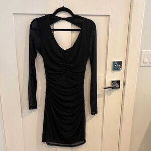 Elegant Black Long Sleeve Dress